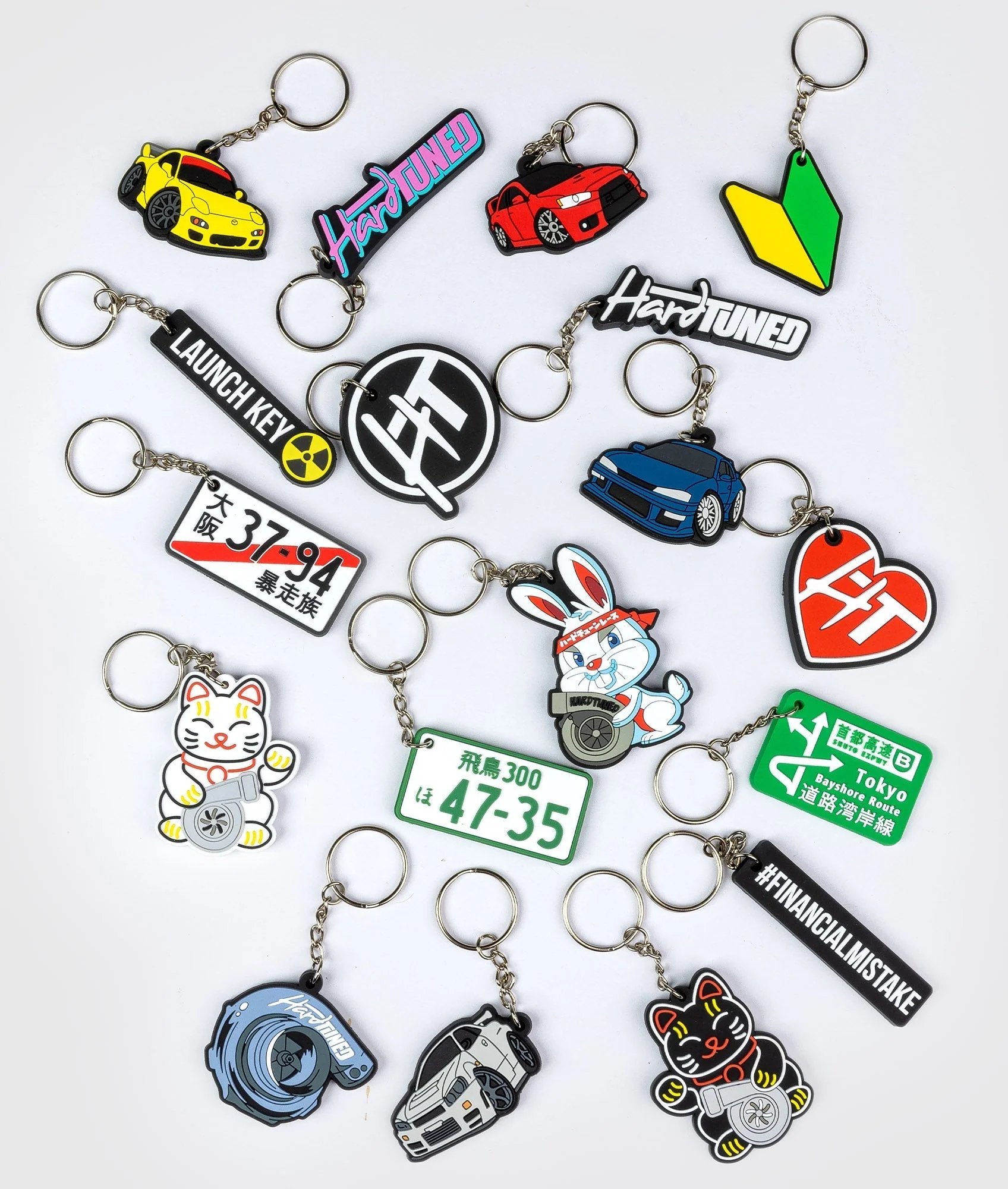 Black Kitty Rubber Key Ring - Image 4