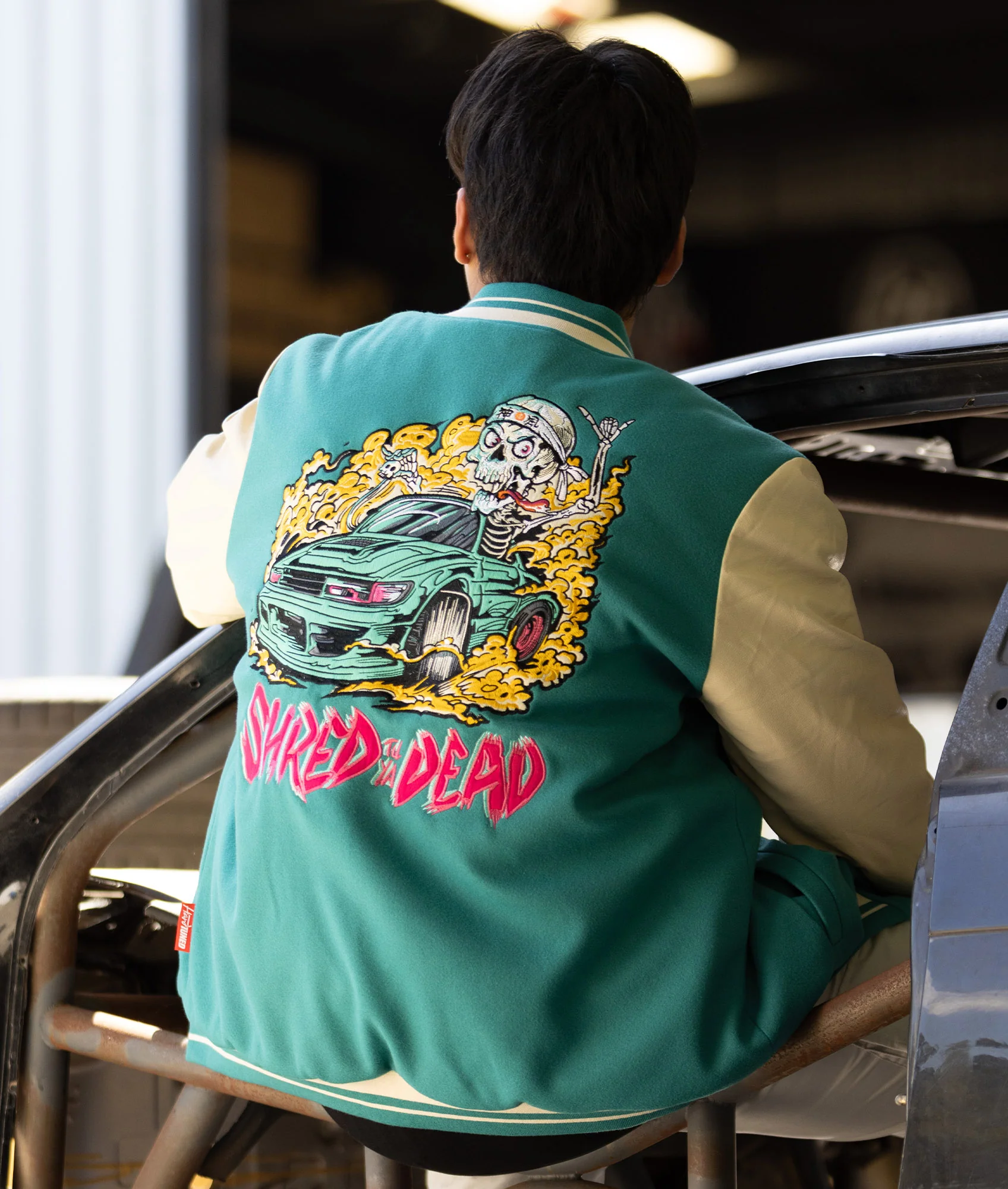 Shred Til Ya Dead Varsity Jacket - Image 2
