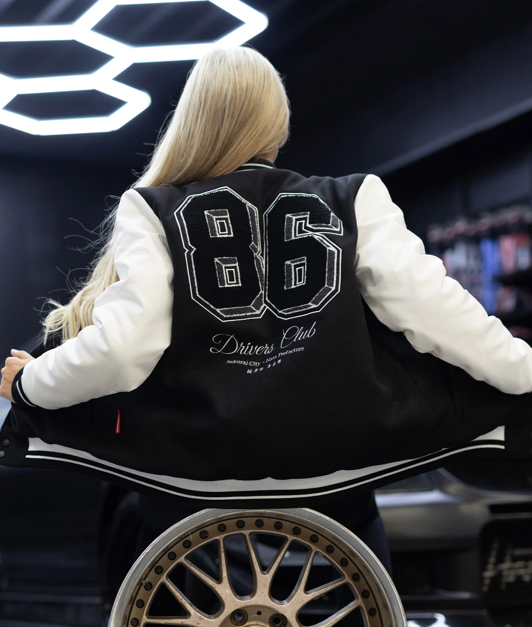 Womens AE86 Drivers Club Varsity Jacket - Image 2