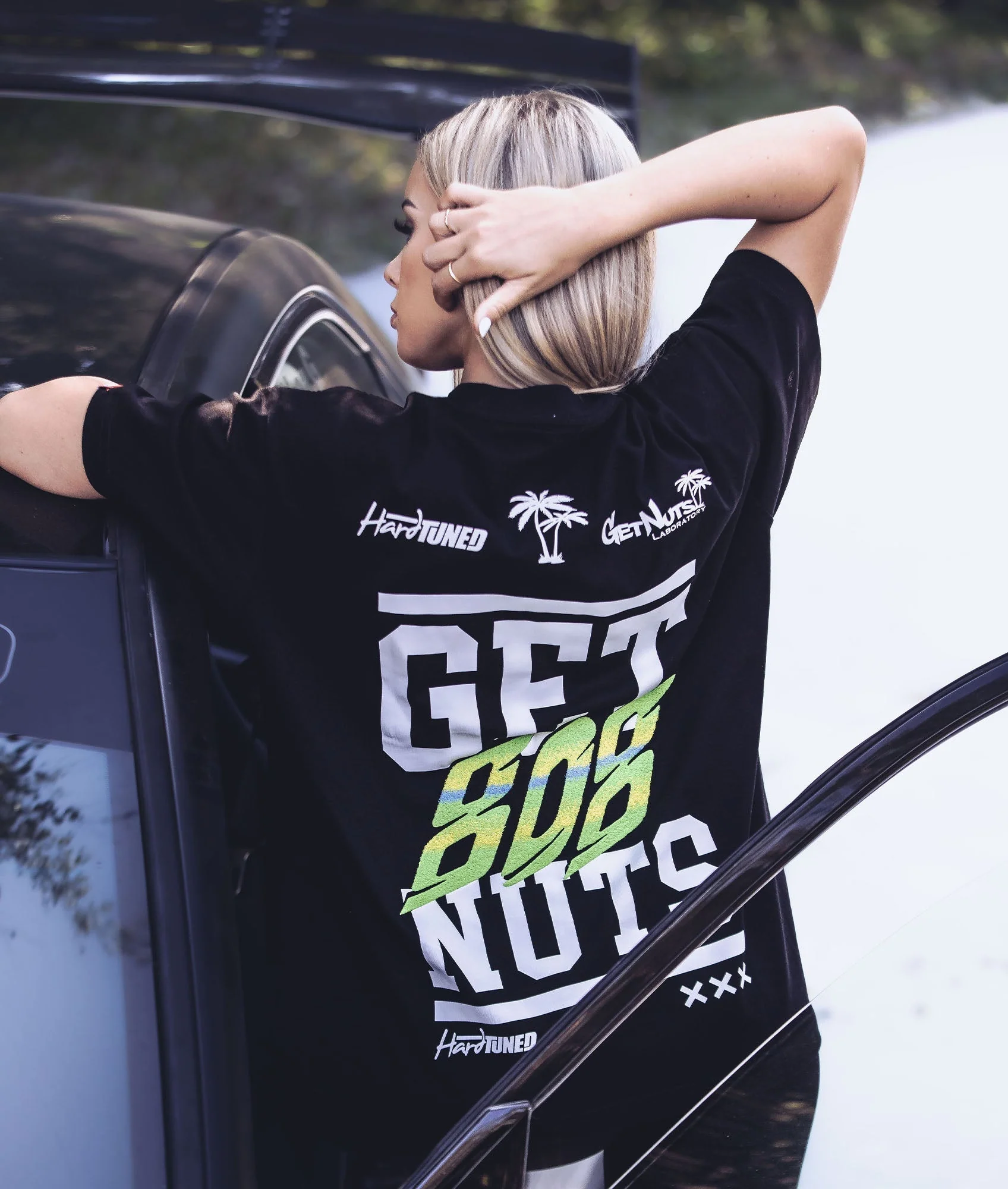 Women's Forrest Wang / Get Nuts Labs College Tee - Image 2